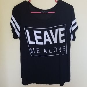 Black shirt "Leave me alone"